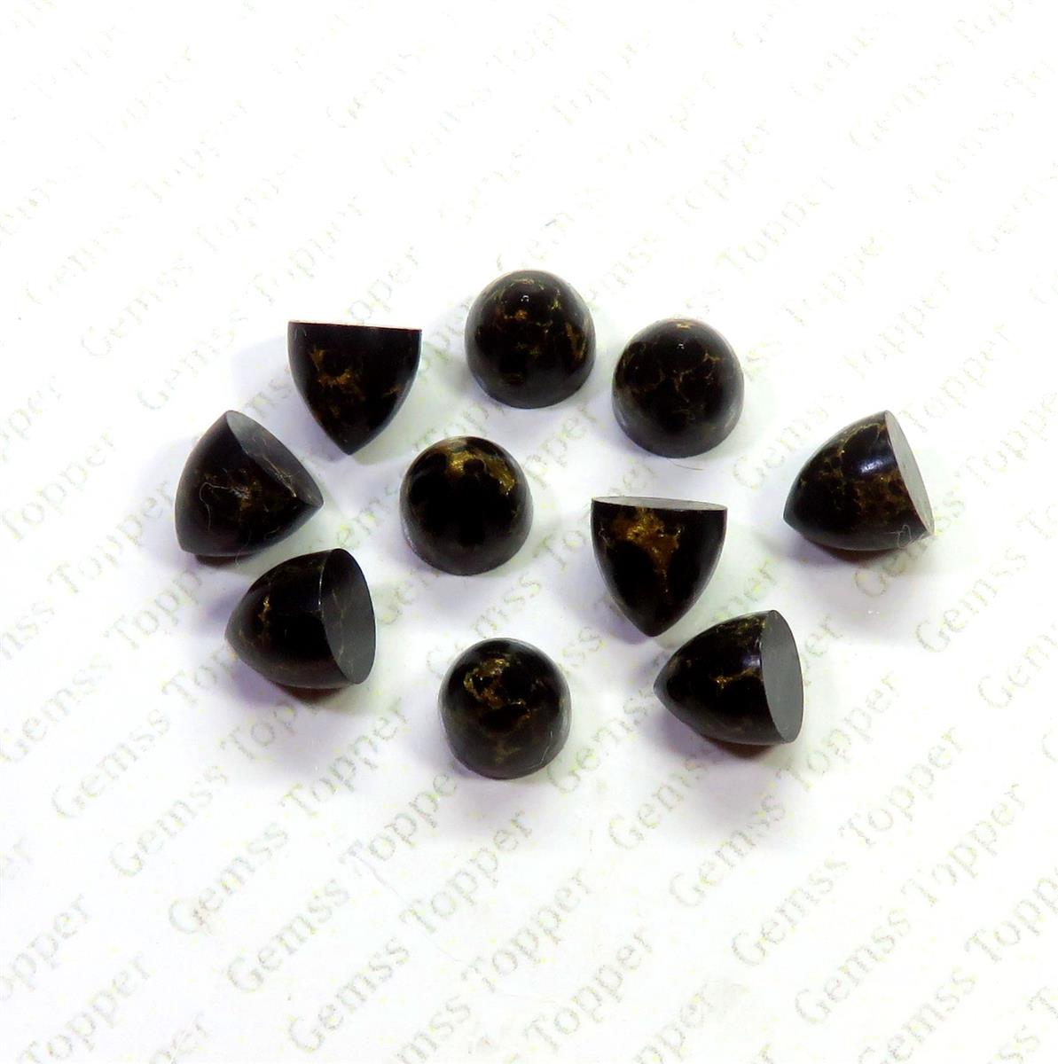 Black Mohave Turquoise 10x10 mm Bullet Cabochon
